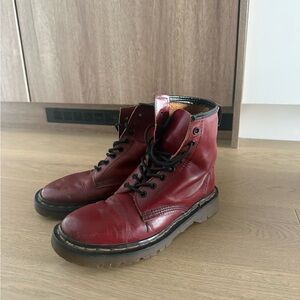 Dr. Martens Cherry Red Ankle Boots